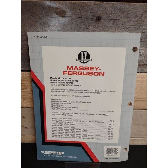 Massey-Ferguson MF-202 A Collection of I&T Shop Service Manuals - Picture 2 of 2